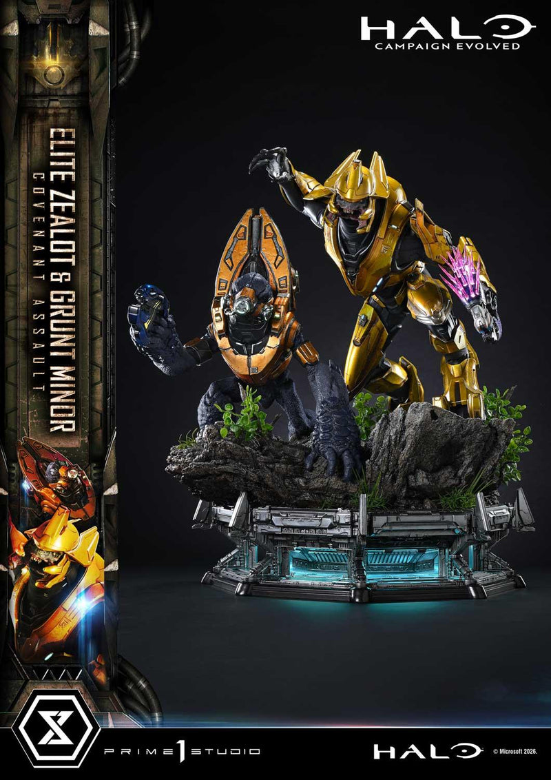 Prime 1 Studio Ultimate Premium Masterline Halo: Campaign Evolved Elite Zealot & Grunt Minor: Covenant Assault Bonus Version