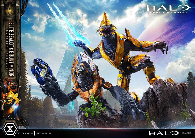 Prime 1 Studio Ultimate Premium Masterline Halo: Campaign Evolved Elite Zealot & Grunt Minor: Covenant Assault Bonus Version