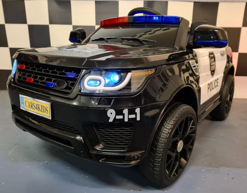Politijeep 12V elbil til børn med fjernbetjening