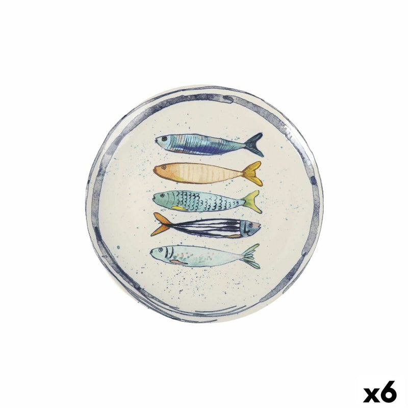 Flad Plade La Mediterránea Peixe Ø 26 cm (6 enheder)