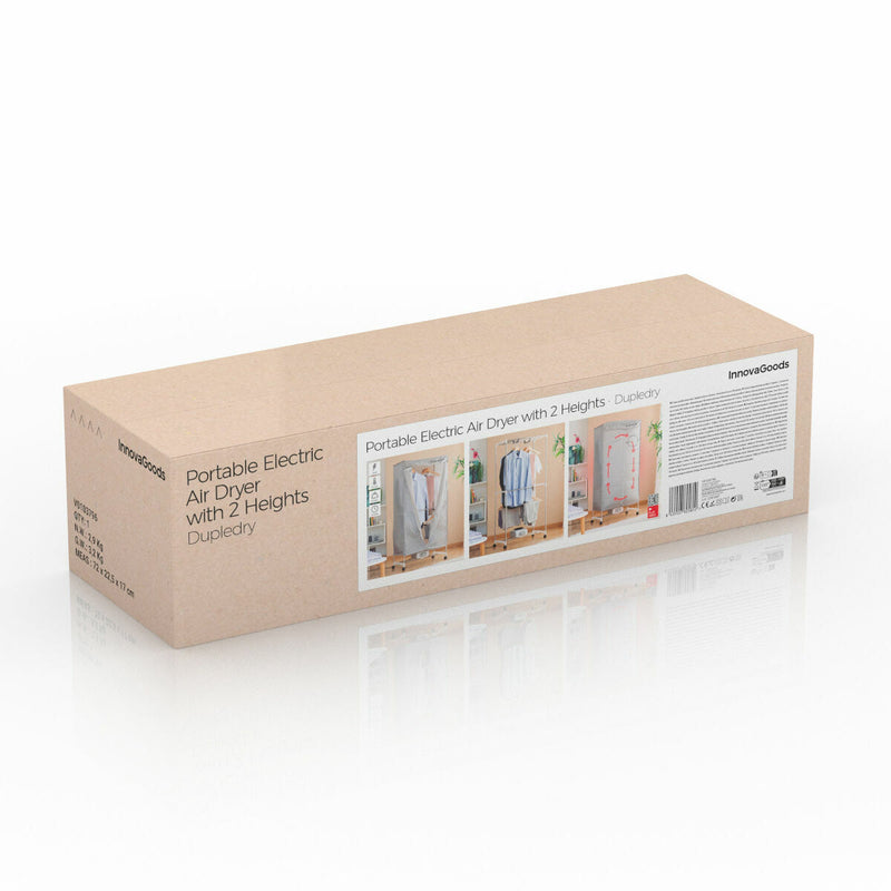 Bærbar elektrisk tørretumbler med 2 højder Dupledry Blue InnovaGoods 1200 W
