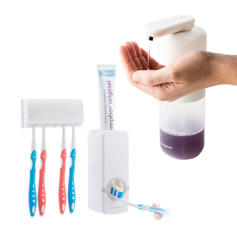 Tandpastadispenser med tandbørsteholder og automatisk sæbedispenser InnovaGoods