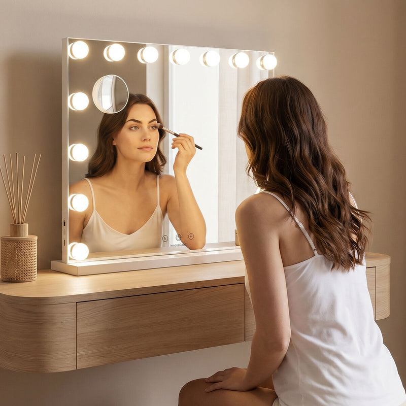 Makeupspejl med LED Hollywood Glimma Deluxe InnovaGoods 15 Elpærer
