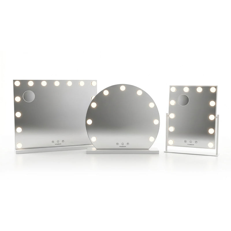 Makeupspejl med LED Hollywood Glimma Deluxe InnovaGoods 15 Elpærer