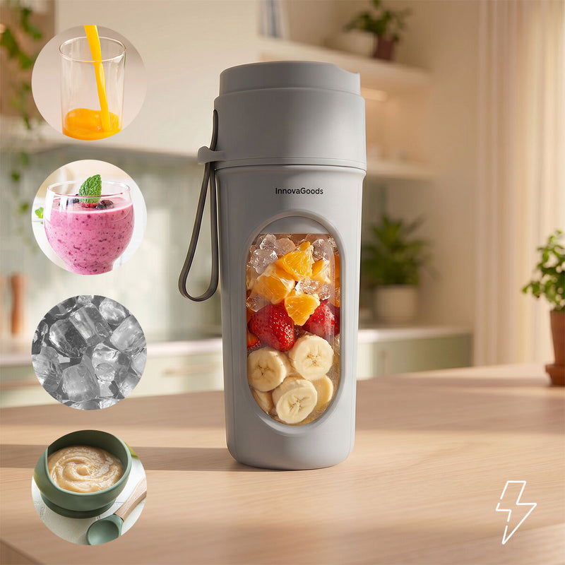 Genopladelig mikser med individuelt bærbart glas Wellsy InnovaGoods
