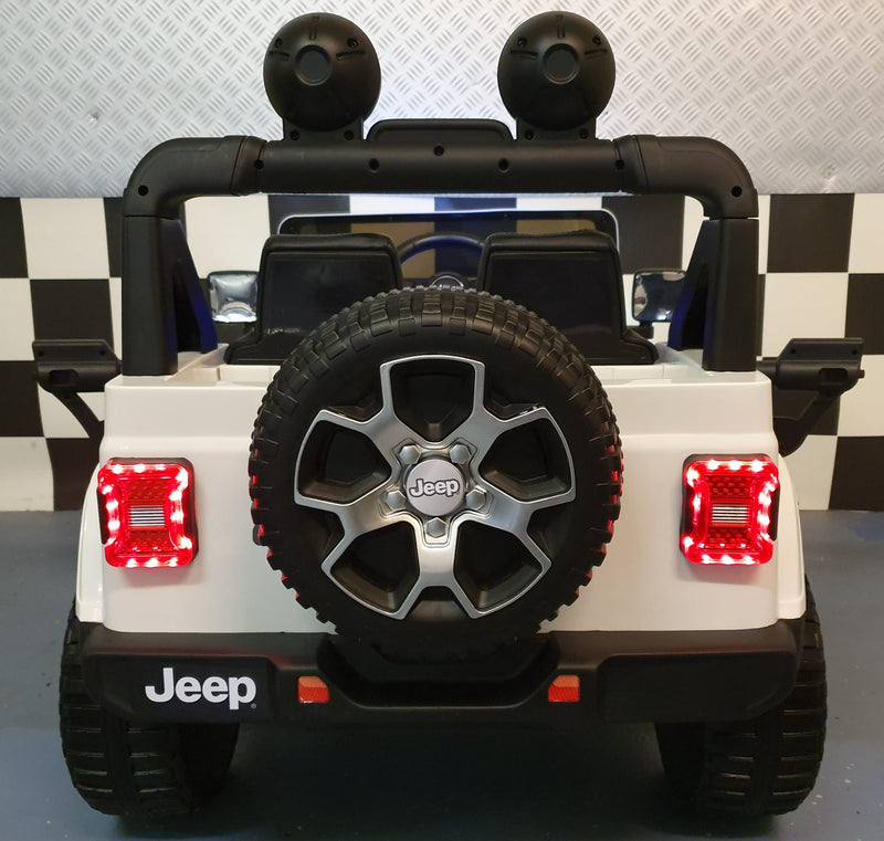 Jeep Wrangler 12V elbil til børn med firehjulstræk og fjernbetjening